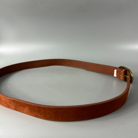 Eddie Bauer Cognac Tan Leather Brass Buckle Women's Belt, Size L - Picture 5 of 12